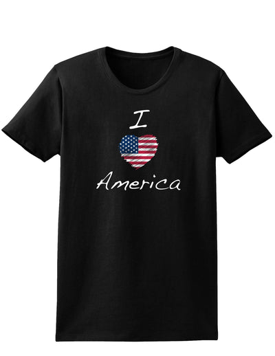 I Heart America Scribble Womens Dark T-Shirt-TooLoud-Black-X-Small-Davson Sales