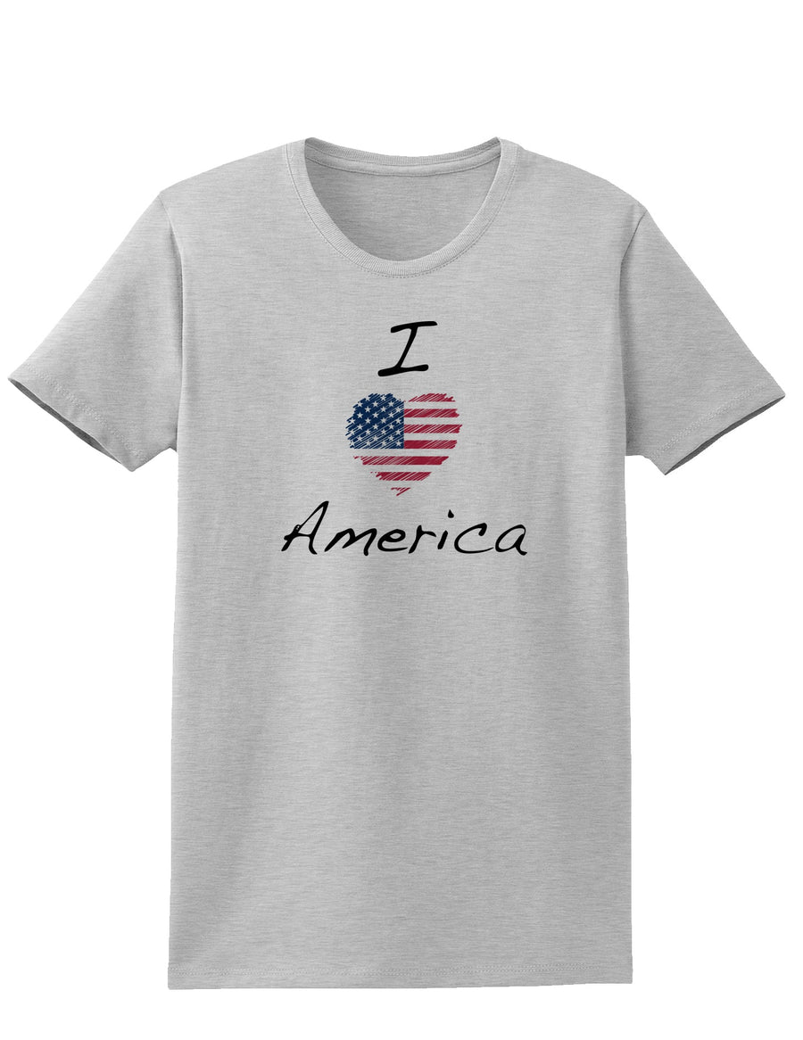 I Heart America Scribble Womens T-Shirt-Womens T-Shirt-TooLoud-White-X-Small-Davson Sales