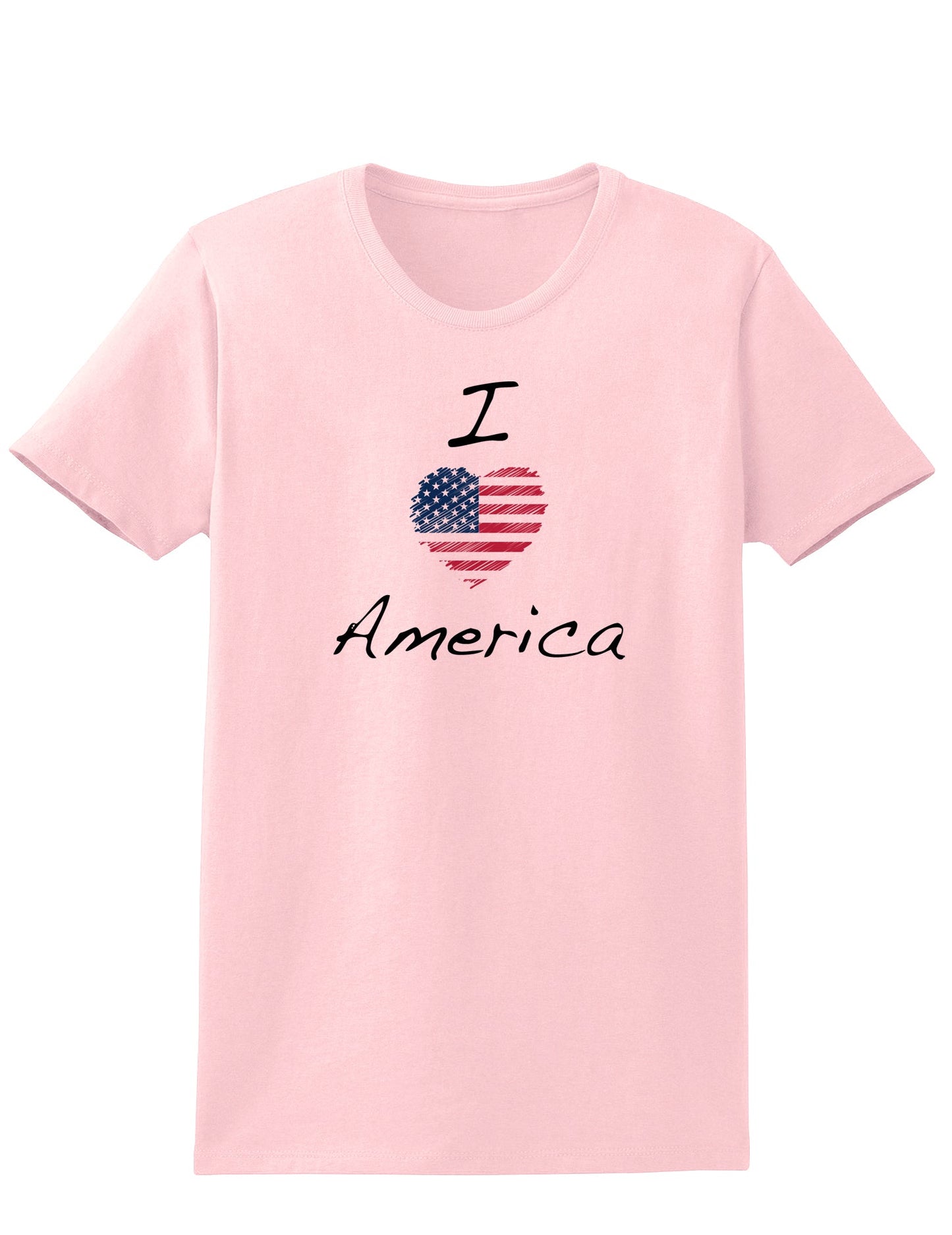 I Heart America Scribble Womens T-Shirt-Womens T-Shirt-TooLoud-PalePink-X-Small-Davson Sales