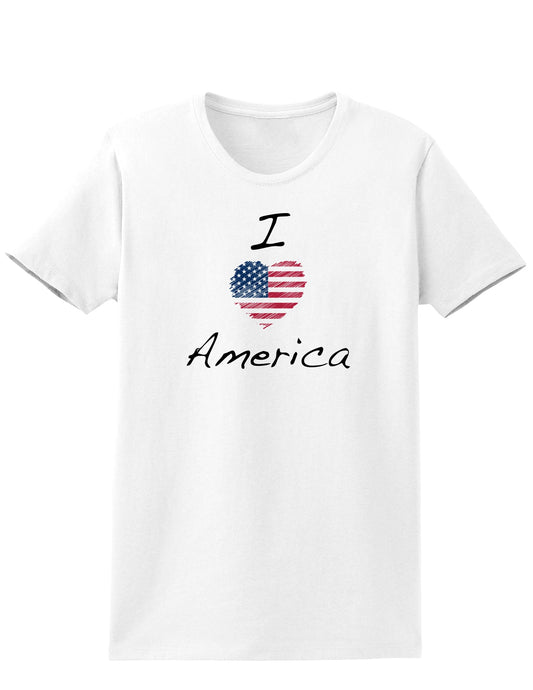 I Heart America Scribble Womens T-Shirt-Womens T-Shirt-TooLoud-White-X-Small-Davson Sales