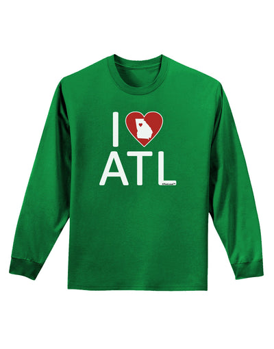 I Heart Atlanta Adult Long Sleeve Dark T-Shirt-TooLoud-Kelly-Green-Small-Davson Sales