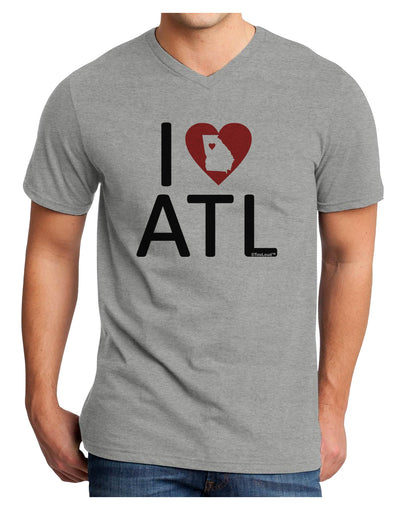 I Heart Atlanta Adult V-Neck T-shirt-Mens V-Neck T-Shirt-TooLoud-HeatherGray-Small-Davson Sales