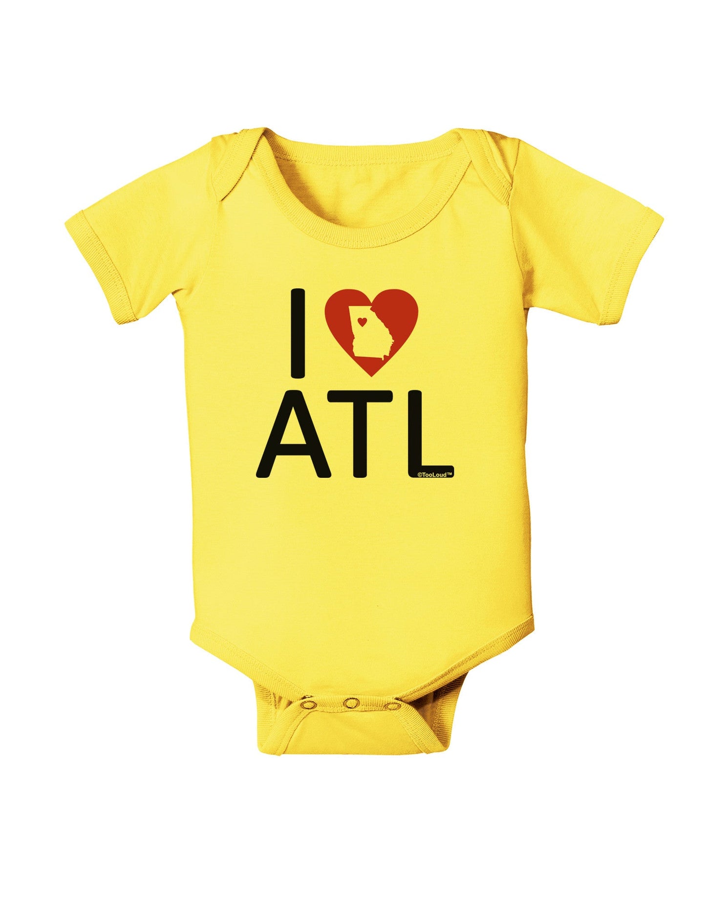 I Heart Atlanta Baby Romper Bodysuit-Baby Romper-TooLoud-Yellow-06-Months-Davson Sales