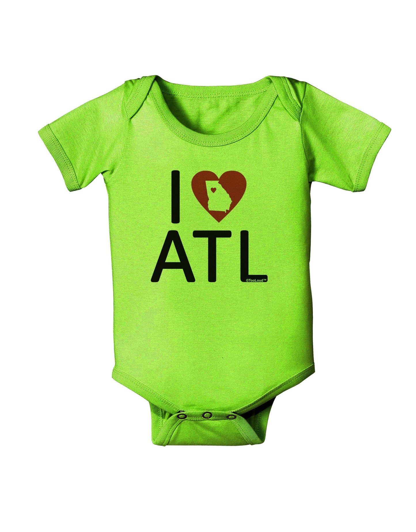 I Heart Atlanta Baby Romper Bodysuit-Baby Romper-TooLoud-Lime-06-Months-Davson Sales