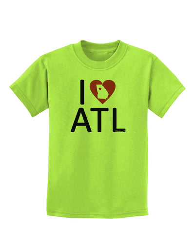 I Heart Atlanta Childrens T-Shirt-Childrens T-Shirt-TooLoud-Lime-Green-X-Small-Davson Sales