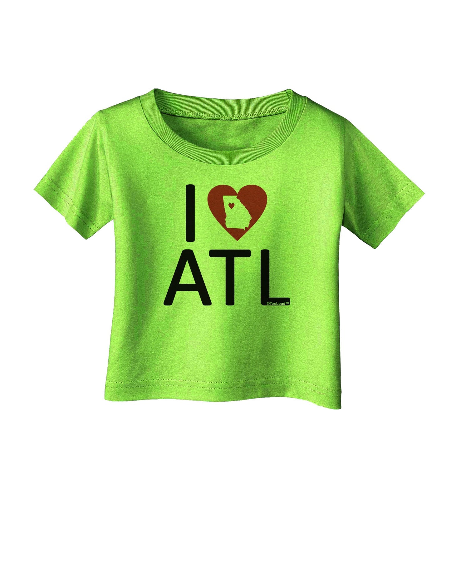 I Heart Atlanta Infant T-Shirt-Infant T-Shirt-TooLoud-Lime-Green-06-Months-Davson Sales