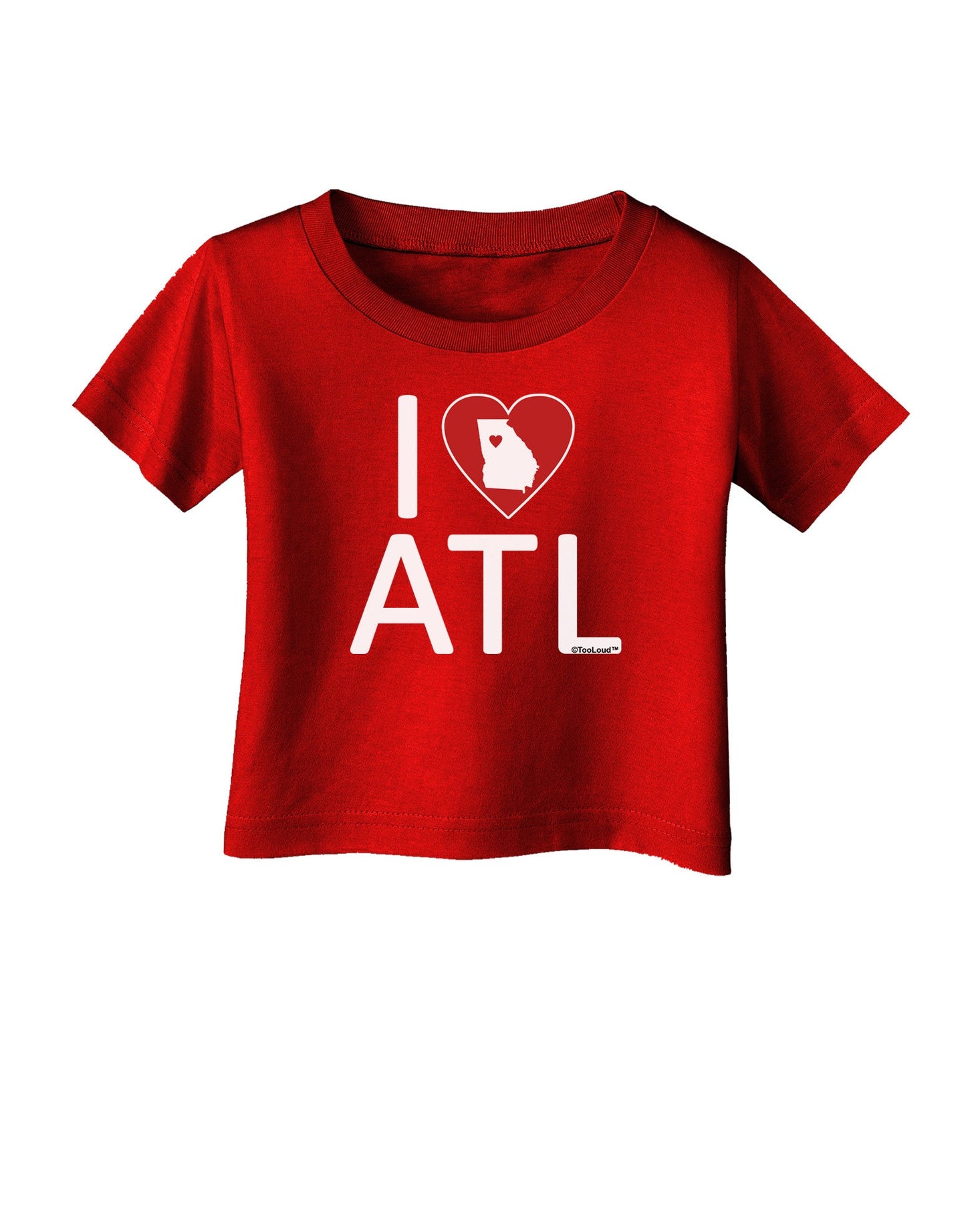 I Heart Atlanta Infant T-Shirt Dark-Infant T-Shirt-TooLoud-Red-06-Months-Davson Sales