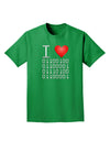 I Heart Binary Data Adult Dark T-Shirt-Mens T-Shirt-TooLoud-Kelly-Green-Small-Davson Sales