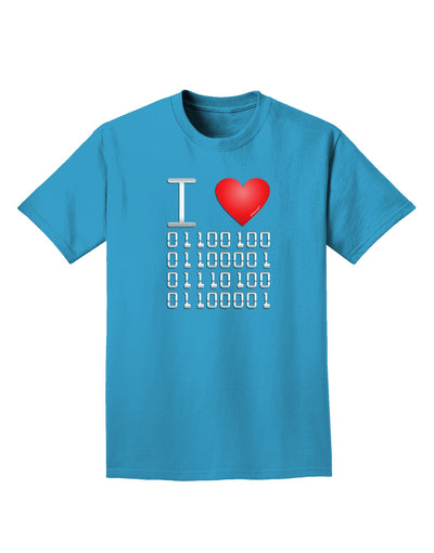 I Heart Binary Data Adult Dark T-Shirt-Mens T-Shirt-TooLoud-Turquoise-Small-Davson Sales