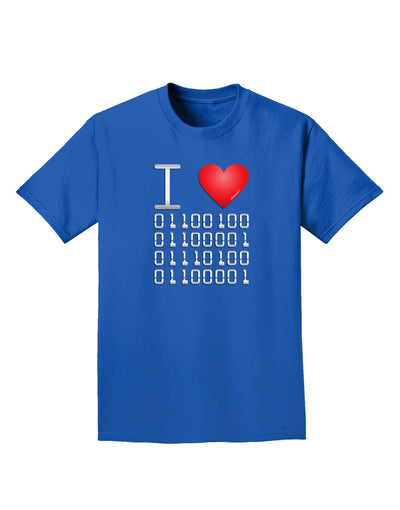 I Heart Binary Data Adult Dark T-Shirt-Mens T-Shirt-TooLoud-Royal-Blue-Small-Davson Sales