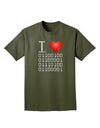 I Heart Binary Data Adult Dark T-Shirt-Mens T-Shirt-TooLoud-Military-Green-Small-Davson Sales