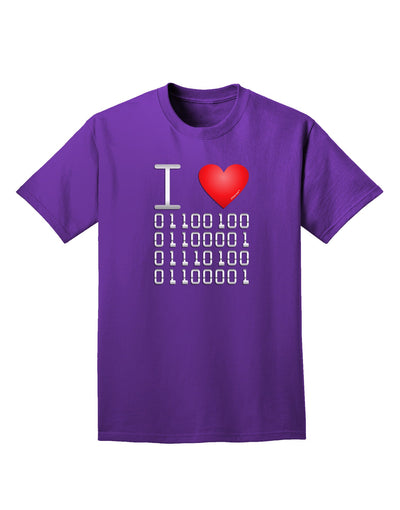 I Heart Binary Data Adult Dark T-Shirt-Mens T-Shirt-TooLoud-Purple-Small-Davson Sales