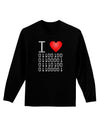 I Heart Binary Data Adult Long Sleeve Dark T-Shirt-TooLoud-Black-Small-Davson Sales