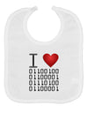 I Heart Binary Data Baby Bib