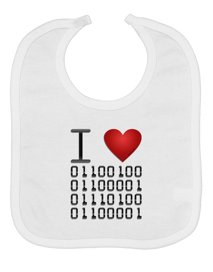 I Heart Binary Data Baby Bib