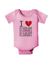 I Heart Binary Data Baby Romper Bodysuit-Baby Romper-TooLoud-Pink-06-Months-Davson Sales