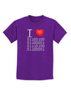 I Heart Binary Data Childrens Dark T-Shirt-Childrens T-Shirt-TooLoud-Purple-X-Small-Davson Sales