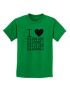 I Heart Binary Data Childrens T-Shirt-Childrens T-Shirt-TooLoud-Kelly-Green-X-Small-Davson Sales