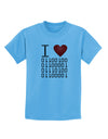 I Heart Binary Data Childrens T-Shirt-Childrens T-Shirt-TooLoud-Aquatic-Blue-X-Small-Davson Sales