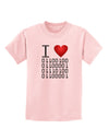 I Heart Binary Data Childrens T-Shirt-Childrens T-Shirt-TooLoud-PalePink-X-Small-Davson Sales