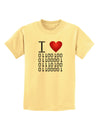 I Heart Binary Data Childrens T-Shirt-Childrens T-Shirt-TooLoud-Daffodil-Yellow-X-Small-Davson Sales