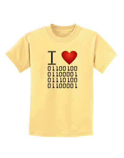 I Heart Binary Data Childrens T-Shirt-Childrens T-Shirt-TooLoud-Daffodil-Yellow-X-Small-Davson Sales