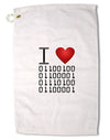 I Heart Binary Data Premium Cotton Golf Towel - 16 x 25 inch-Golf Towel-TooLoud-16x25"-Davson Sales