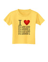 I Heart Binary Data Toddler T-Shirt-Toddler T-Shirt-TooLoud-Yellow-2T-Davson Sales