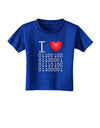 I Heart Binary Data Toddler T-Shirt Dark-Toddler T-Shirt-TooLoud-Royal-Blue-2T-Davson Sales