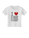 I Heart Binary Data Toddler T-Shirt-Toddler T-Shirt-TooLoud-White-2T-Davson Sales