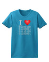 I Heart Binary Data Womens Dark T-Shirt-TooLoud-Turquoise-X-Small-Davson Sales