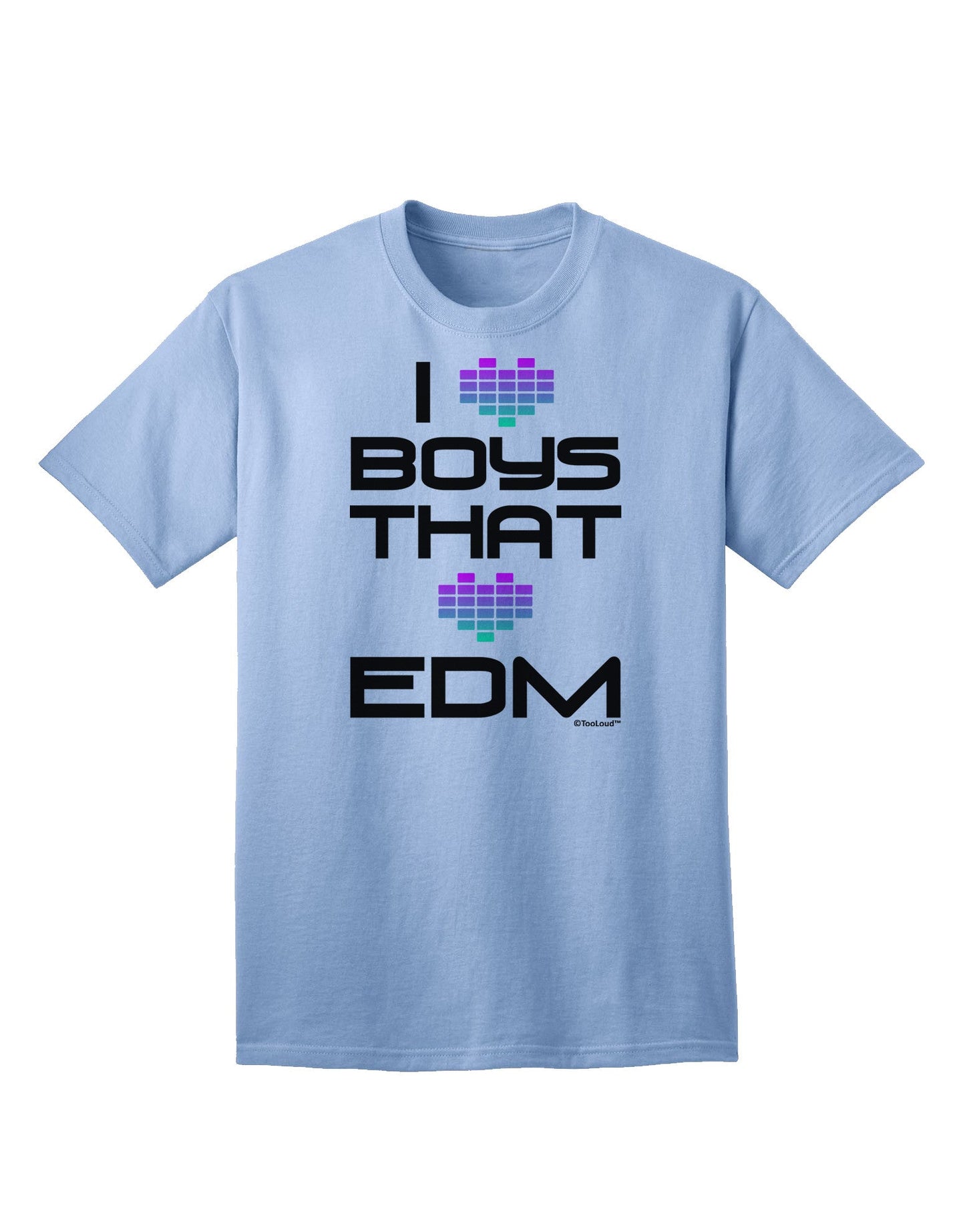 I Heart Boys That Heart EDM Adult T-Shirt-Mens T-Shirt-TooLoud-Light-Blue-Small-Davson Sales