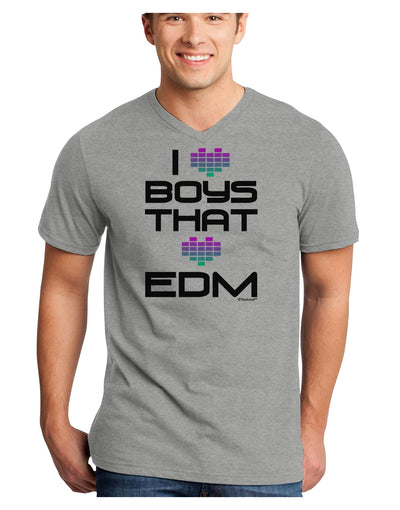 I Heart Boys That Heart EDM Adult V-Neck T-shirt-Mens V-Neck T-Shirt-TooLoud-HeatherGray-Small-Davson Sales