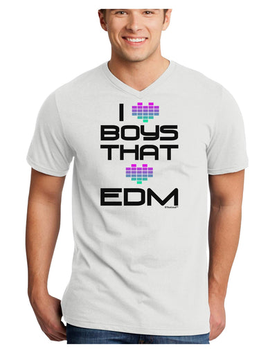 I Heart Boys That Heart EDM Adult V-Neck T-shirt-Mens V-Neck T-Shirt-TooLoud-White-Small-Davson Sales