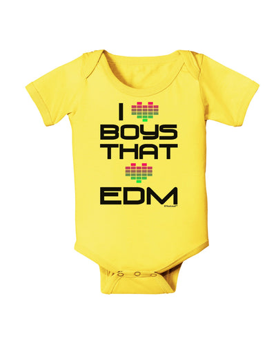 I Heart Boys That Heart EDM Baby Romper Bodysuit-Baby Romper-TooLoud-Yellow-06-Months-Davson Sales