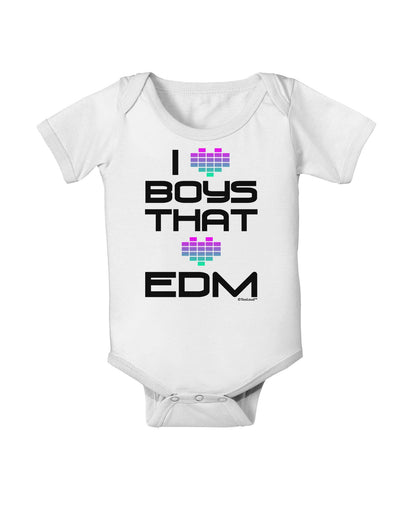 I Heart Boys That Heart EDM Baby Romper Bodysuit-Baby Romper-TooLoud-White-06-Months-Davson Sales