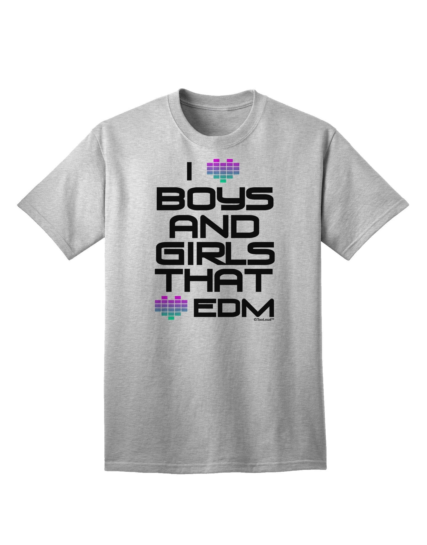 I Heart Boys and Girls That Heart EDM Adult T-Shirt-Mens T-Shirt-TooLoud-AshGray-Small-Davson Sales