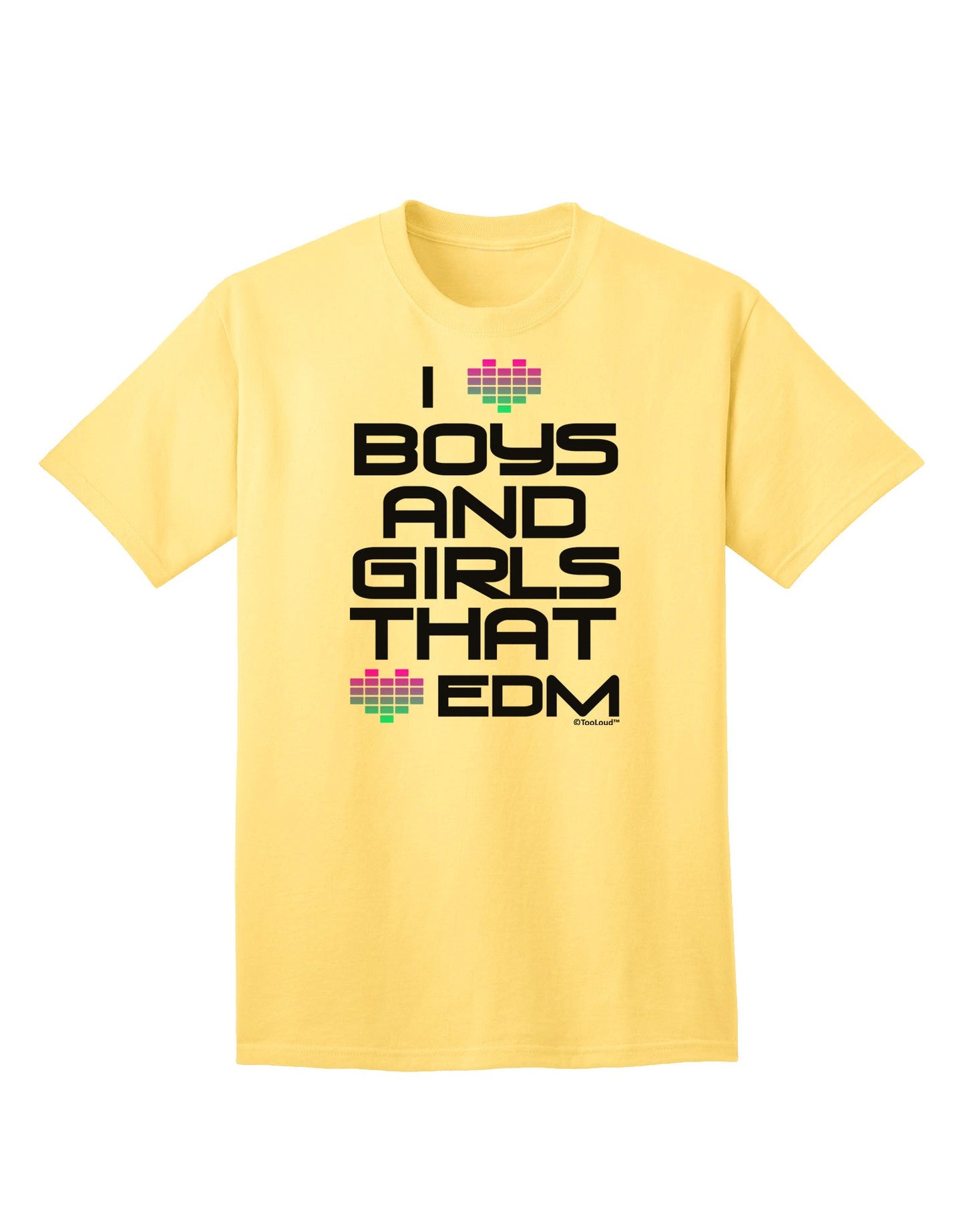 I Heart Boys and Girls That Heart EDM Adult T-Shirt-Mens T-Shirt-TooLoud-Yellow-Small-Davson Sales