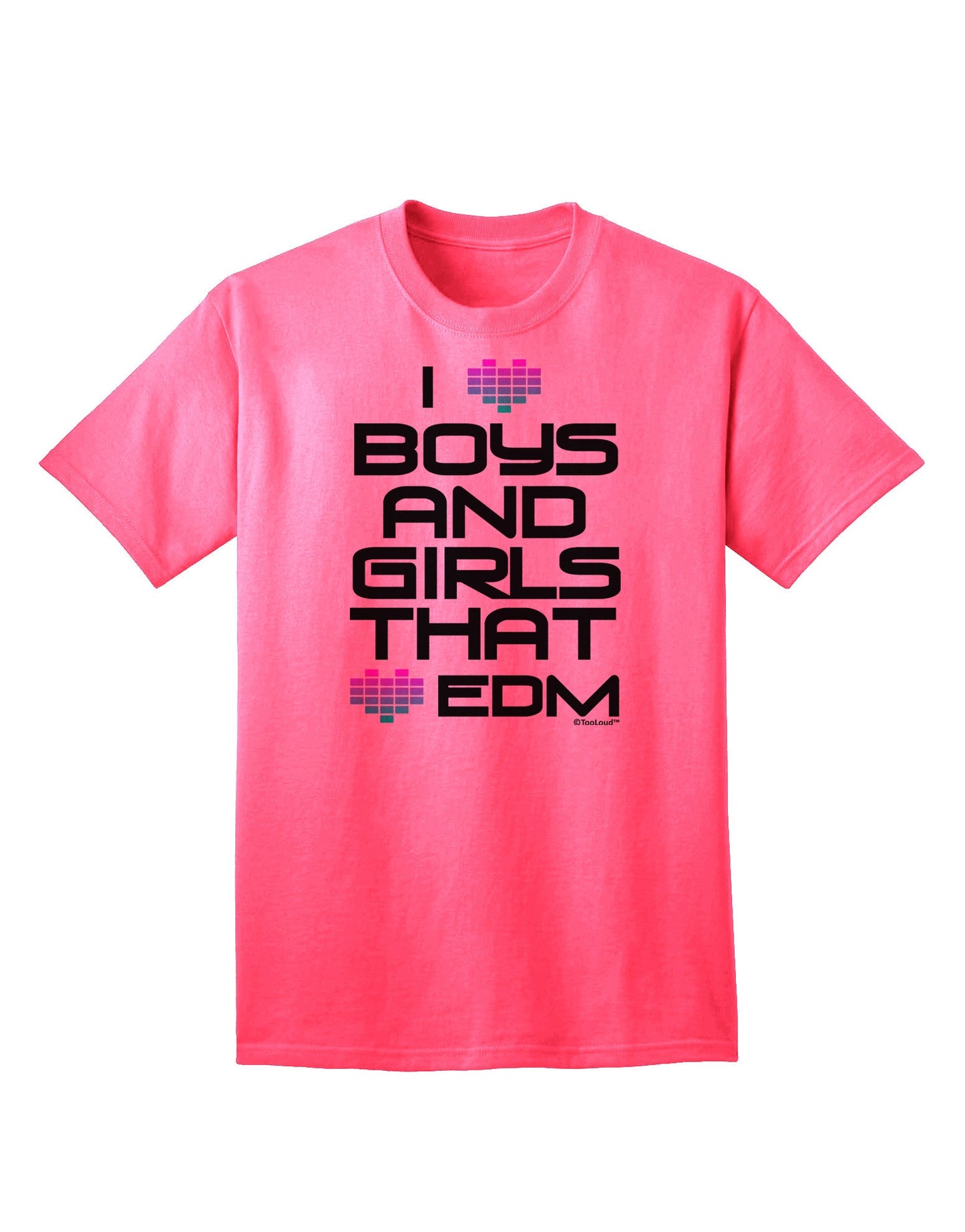 I Heart Boys and Girls That Heart EDM Adult T-Shirt-Mens T-Shirt-TooLoud-Neon-Pink-Small-Davson Sales