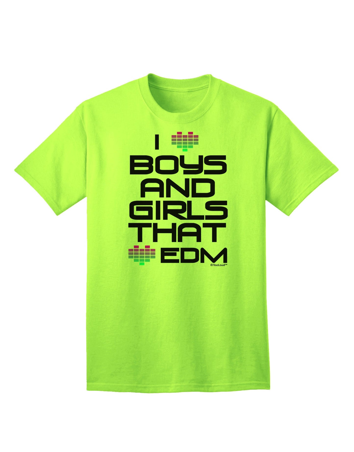 I Heart Boys and Girls That Heart EDM Adult T-Shirt-Mens T-Shirt-TooLoud-Neon-Green-Small-Davson Sales