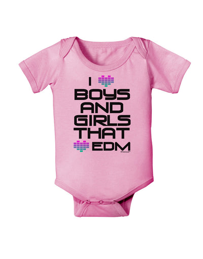 I Heart Boys and Girls That Heart EDM Baby Romper Bodysuit-Baby Romper-TooLoud-Light-Pink-06-Months-Davson Sales