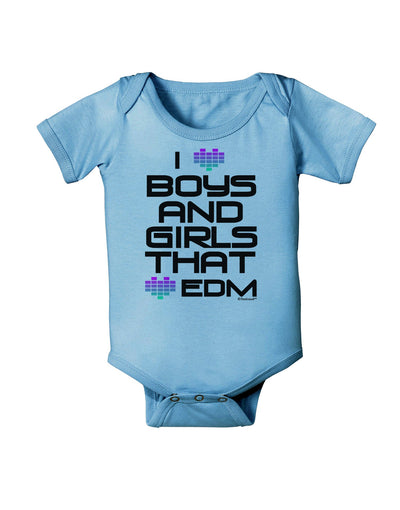 I Heart Boys and Girls That Heart EDM Baby Romper Bodysuit-Baby Romper-TooLoud-Light-Blue-06-Months-Davson Sales