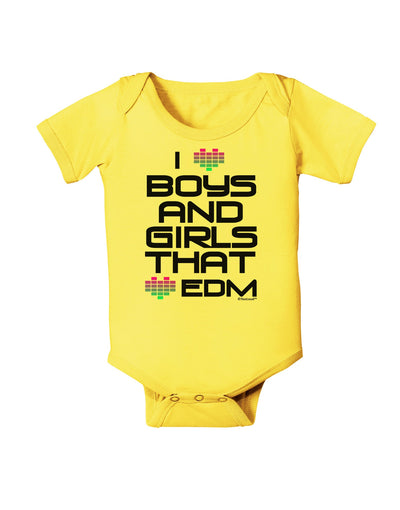 I Heart Boys and Girls That Heart EDM Baby Romper Bodysuit-Baby Romper-TooLoud-Yellow-06-Months-Davson Sales