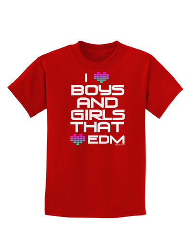 I Heart Boys and Girls That Heart EDM Childrens Dark T-Shirt-Childrens T-Shirt-TooLoud-Red-X-Small-Davson Sales