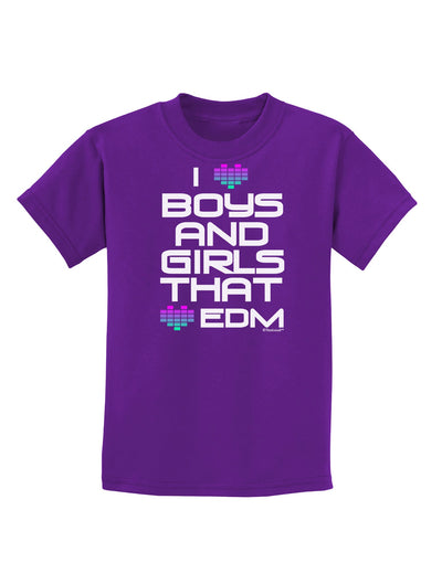 I Heart Boys and Girls That Heart EDM Childrens Dark T-Shirt-Childrens T-Shirt-TooLoud-Purple-X-Small-Davson Sales