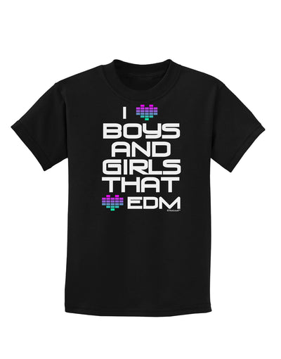 I Heart Boys and Girls That Heart EDM Childrens Dark T-Shirt-Childrens T-Shirt-TooLoud-Black-X-Small-Davson Sales