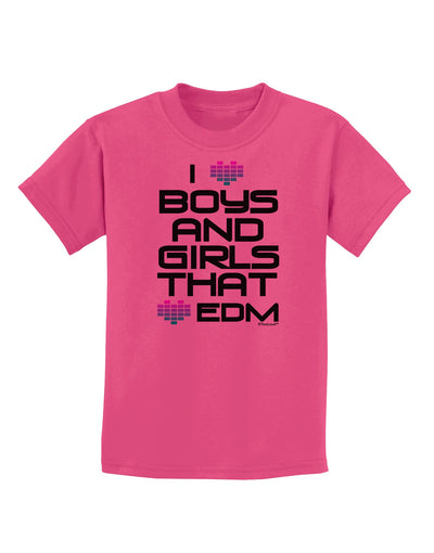 I Heart Boys and Girls That Heart EDM Childrens T-Shirt-Childrens T-Shirt-TooLoud-Sangria-X-Small-Davson Sales