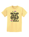 I Heart Boys and Girls That Heart EDM Childrens T-Shirt-Childrens T-Shirt-TooLoud-Daffodil-Yellow-X-Small-Davson Sales