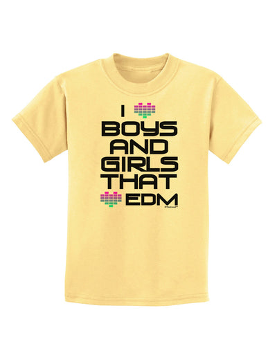 I Heart Boys and Girls That Heart EDM Childrens T-Shirt-Childrens T-Shirt-TooLoud-Daffodil-Yellow-X-Small-Davson Sales