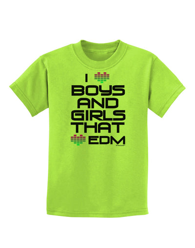 I Heart Boys and Girls That Heart EDM Childrens T-Shirt-Childrens T-Shirt-TooLoud-Lime-Green-X-Small-Davson Sales